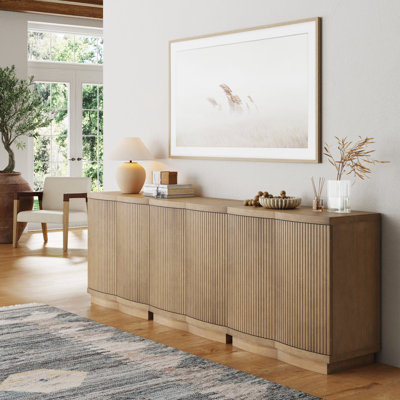 Armoire Mid-Century moderne avec base en bois massif