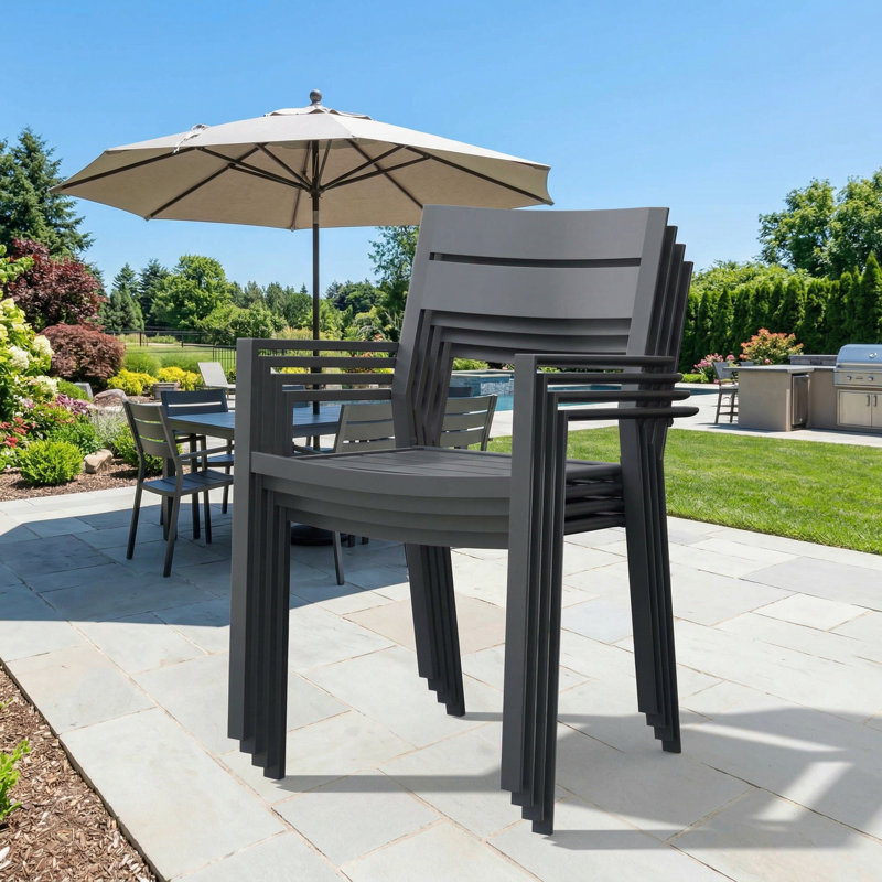 Outdoor Patio Dining Chairs, Black
