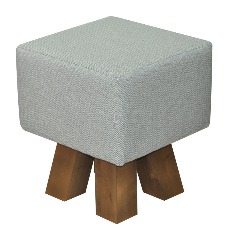 Gimo Solid Wood Accent Stool, Grey