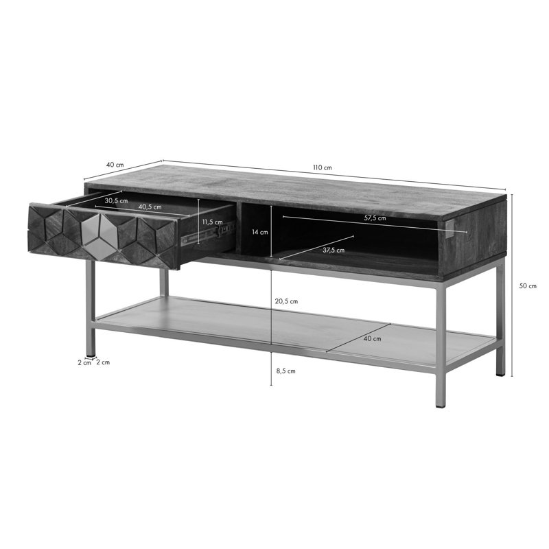 DIAMOND Four Leg Coffee Table with Storage, Brown