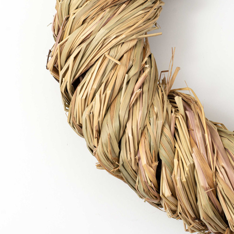 All Season Wrapped Natural Jute Raffia Everyday Mini Wreath with Bow Option