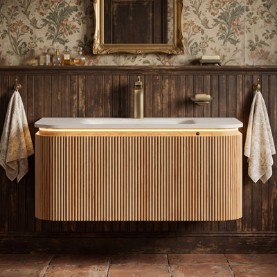 Meuble-lavabo mural simple 30 po avec plateau en marbre