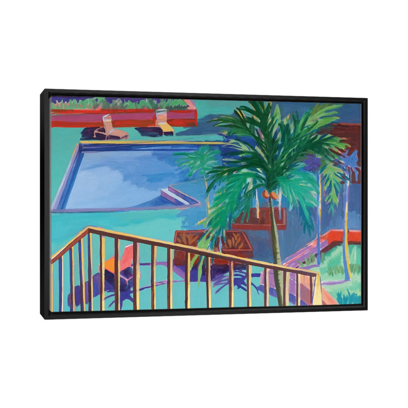 Poolside Florida, Black, 66.04 cm H x 101.6 cm W x 4.445 cm D