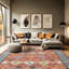 Tapis transitionnel en laine noué à la main multicolore Oushak-2076221693