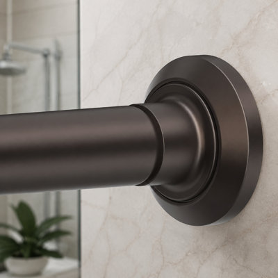 Designed for tubs, RVs, and apartments, this bronze 1" shower curtain rod adjusts from 30-76"; sturdy rust-resistant steel, secure tension, a sag-resistant structure, no gaps, and tool-free no-drill installation are all built in.