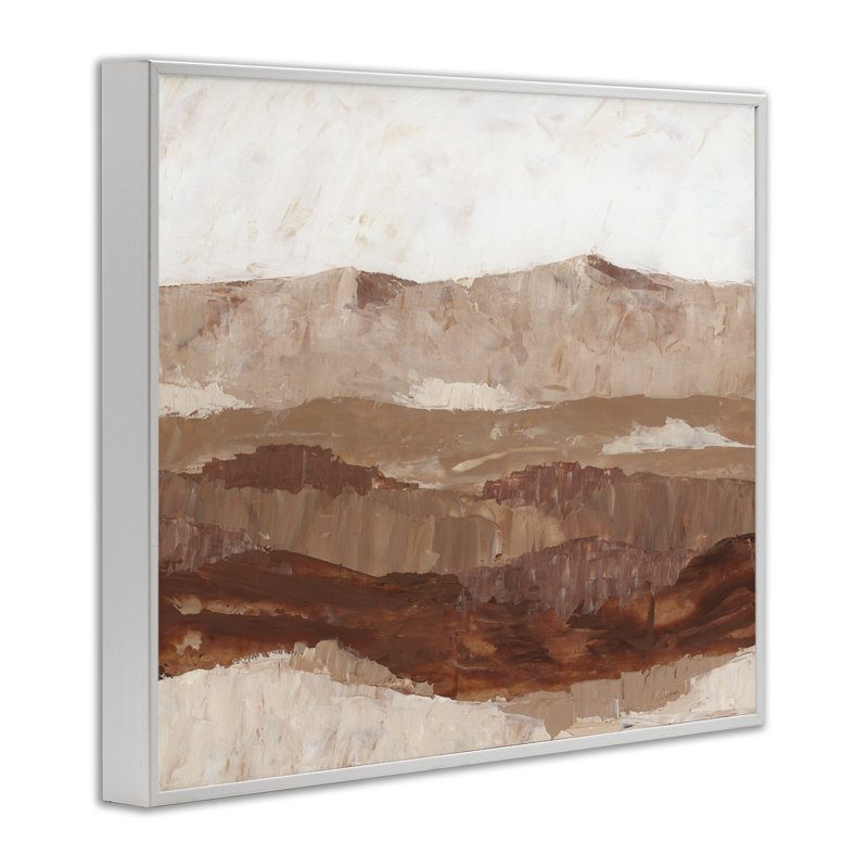 Abstract Canyon, peinture sur bois, H 11 po x l 14 po x P 1,5 po, Giclée encadrée blanc bord de mer