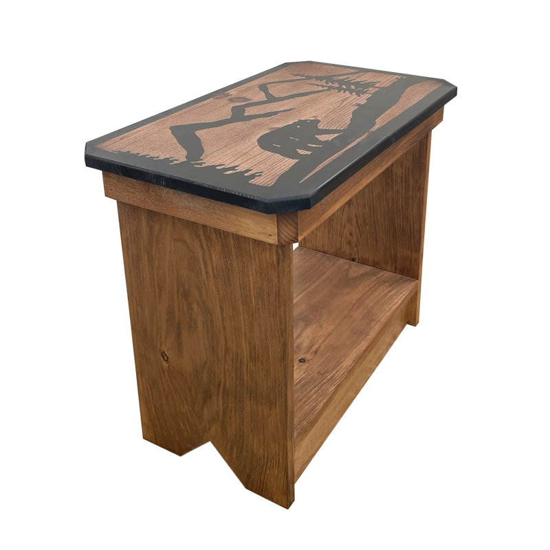 Bear Scene 24" Accent Table with Cubby