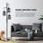 Rustic Clear 3-Light Floor Lamp With Pedal Foot Switch And Industrial Hanging Cages