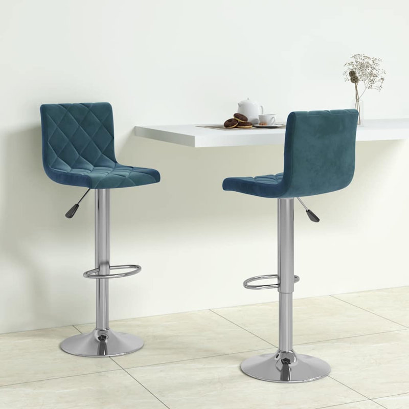 Ultra Height Adjustable Bar Stool, Blue