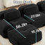 Canapé ergonomique en forme de L pour animaux de compagnie, modulaire, sans assemblage, en velours côtelé luxueux, extra-large et incurvé, avec assise en mousse haute densité de 32 mm et base antidérapante noire. Parfait pour la décoration intérieure.