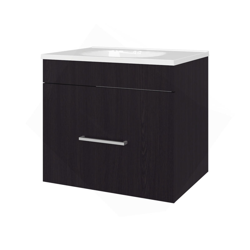 Ensemble de meuble-lavabo flottant à 1 tiroir avec lavabo Wengue, Wengé