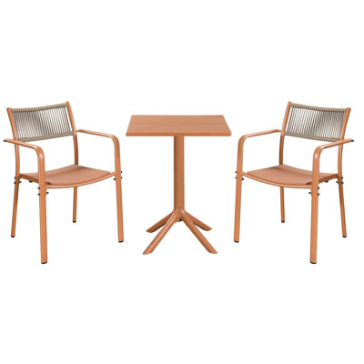 Rimini Patio Dining Set with Square Table & Two Chairs