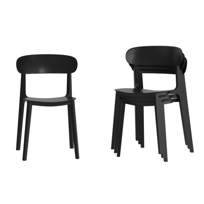 Commercial All-Weather Resin Stack Chair With Contoured Backrest by George Oliver