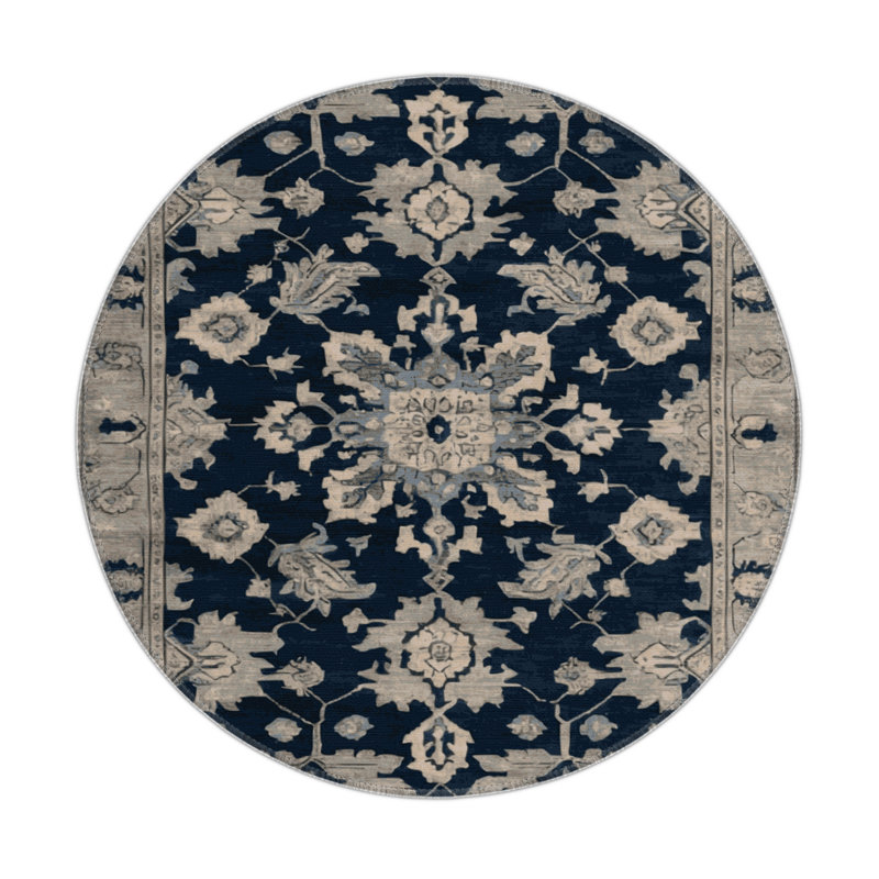 Tapis gris intérieur et extérieur surteint, Rond 5 pi