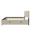 Lit plateforme double en velours avec lit gigogne-476018886