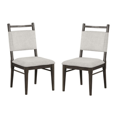 Contemporary Style Dark Walnut Side Chairs With 100% Upholstered Seat, Leg, 2 - Piece For Kitchen Dining Transitional