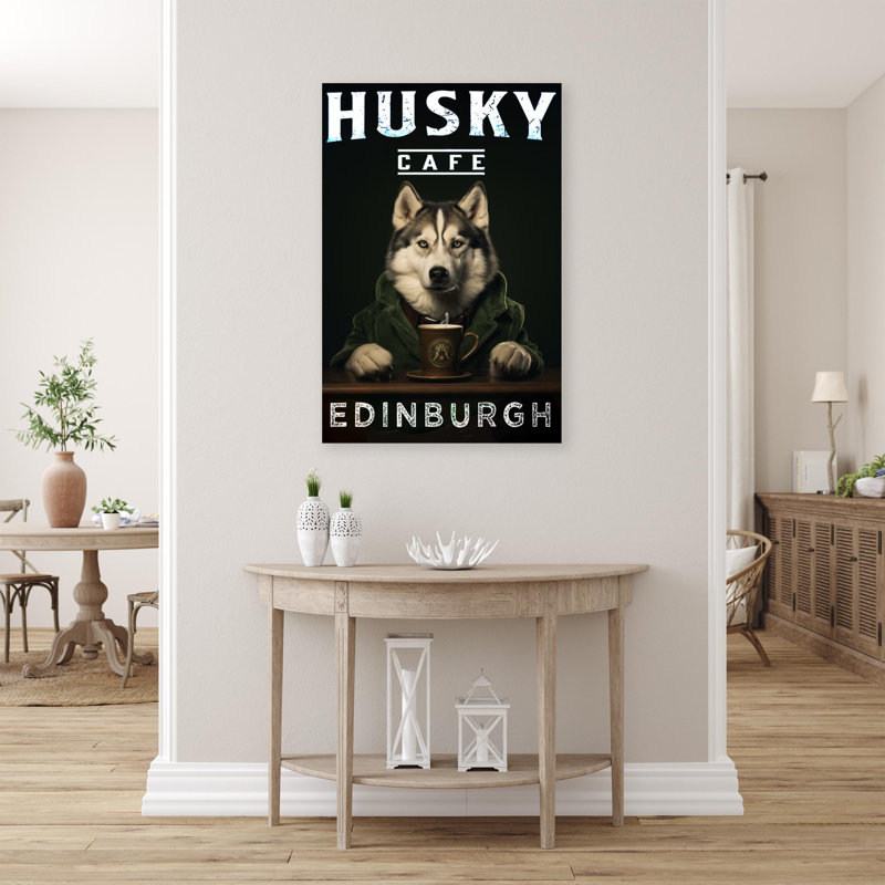 " Husky Cafe ", 14" H x 11" W x 1.25"D