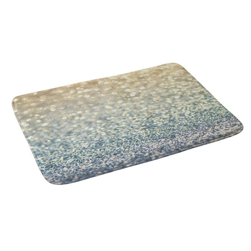 Tapis pour salle de bain snowfall, Or / Bleu