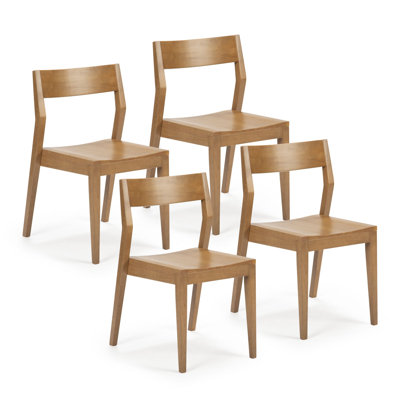 Chaise d'appoint moderne en bois massif Linzy