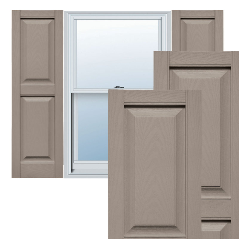 Lifetime Vinyl, TailorMade Panels, Raised Panel Shutters, w/Shutter-Loks, Clay, 56"