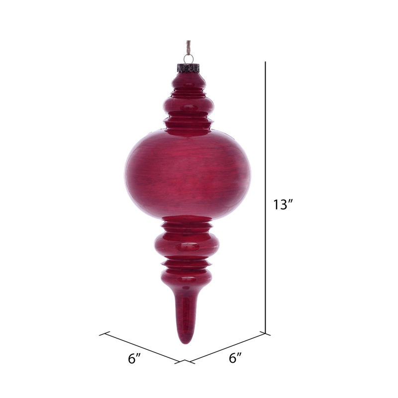 Ornement en fleur 13 po, Rouge