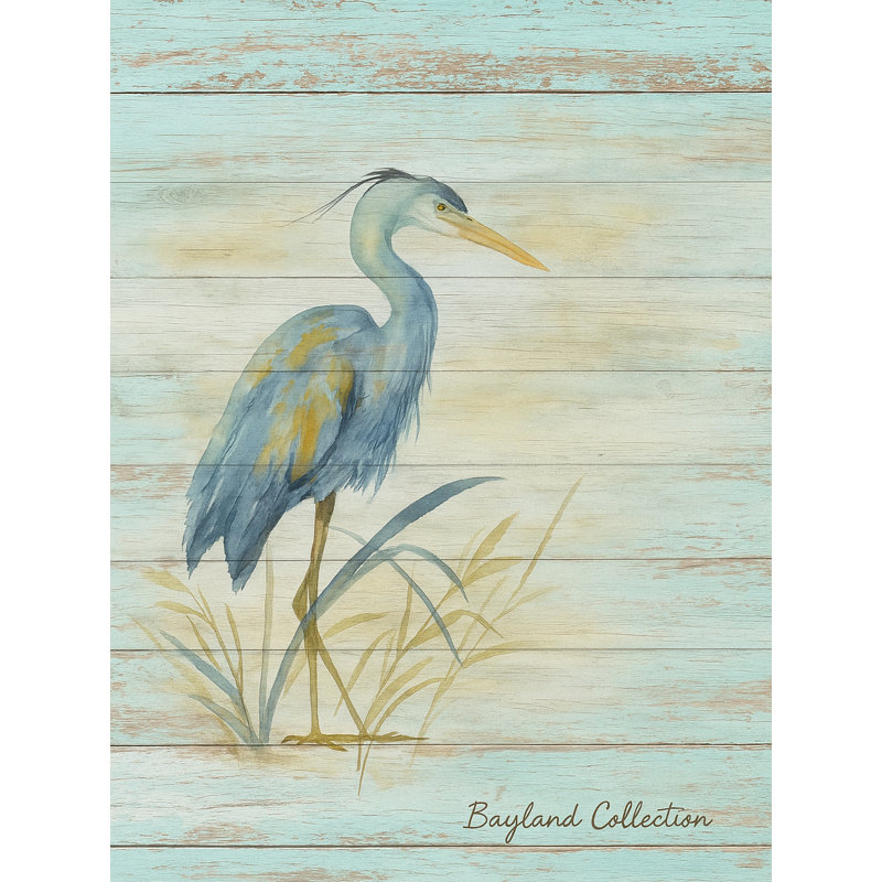 «Coastal Blue Heron», art mural sur toile, H 24 po x l 16 po