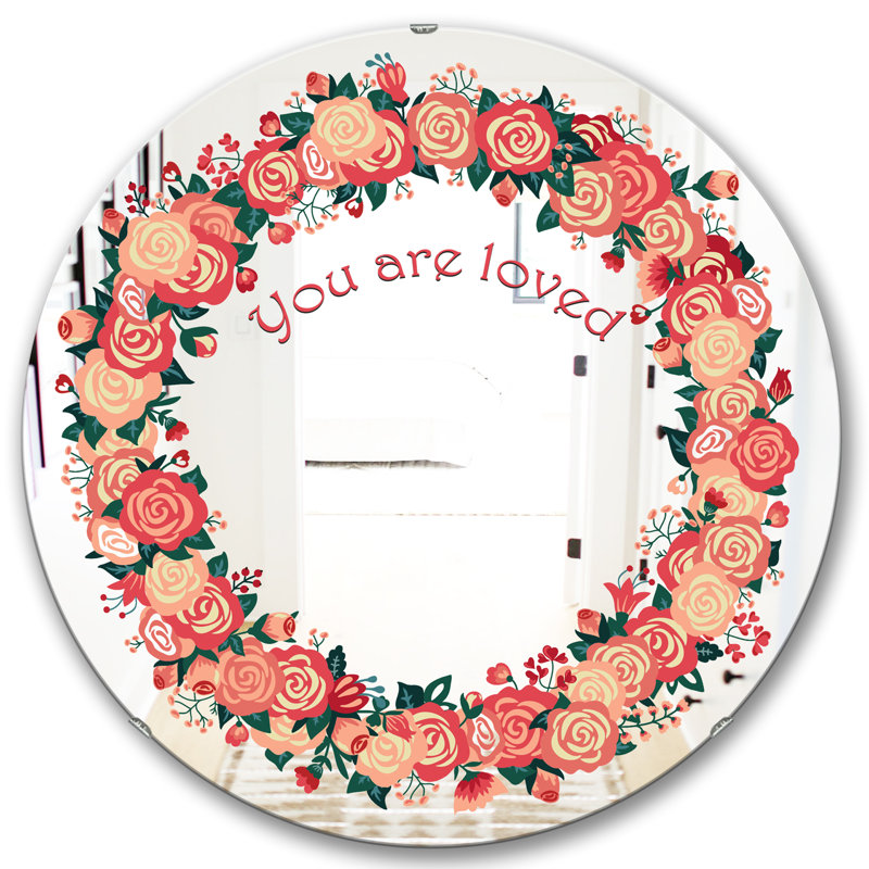Miroir mural sans cadre You Are Loved, H 31,5 po x l po