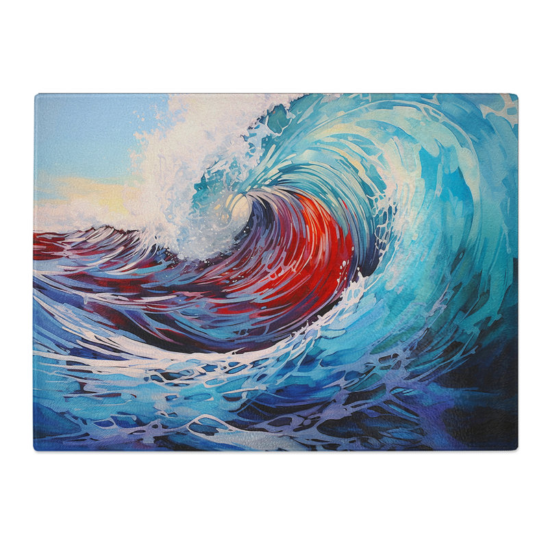 Wave Contemporary  Glass Chopping Board