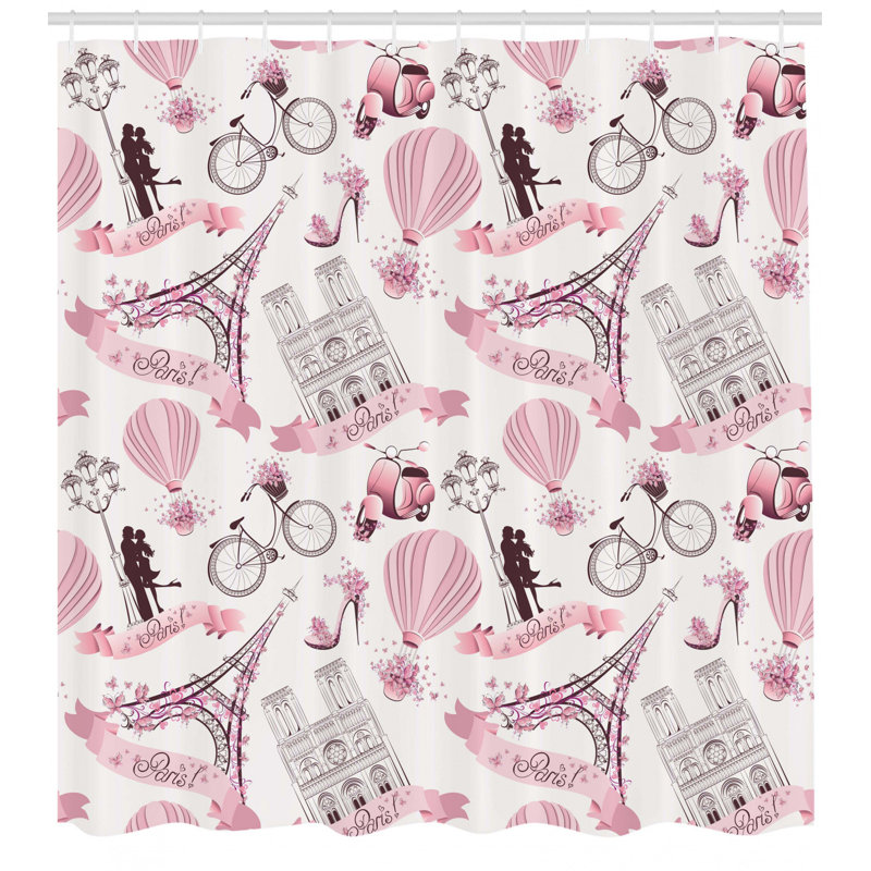 Shower Curtain with Hooks Included, 70" H x 69" W