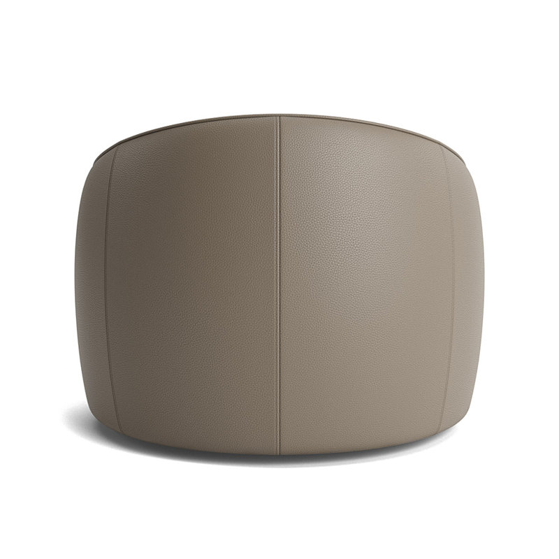 Giselle Upholstered Swivel Barrel Chair, Greenwich Performance Leather - Pewter