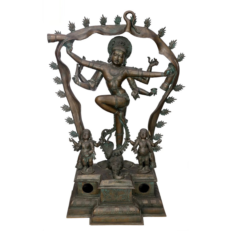 Large Shiva Gaja Samhara Murthy Panchaloha Bronze Statue, 46-Inch Handcrafted Chola-Style Sculpture from Swamimalai