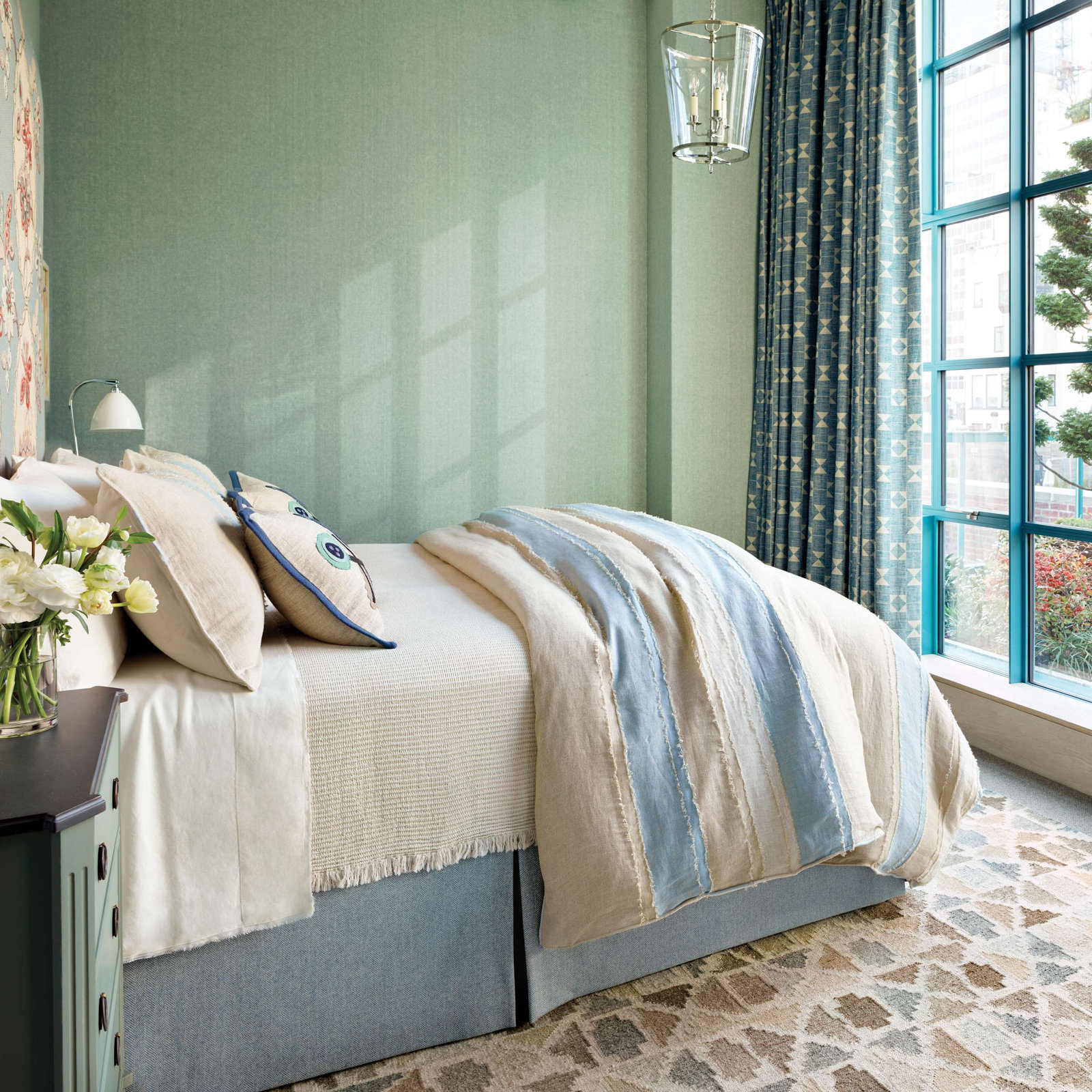 Moon Hills Linen Duvet Cover Set, Lapis, King Duvet Cover