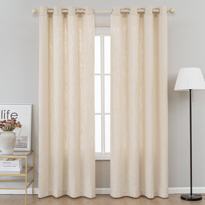 Kambi Semi-Sheer Linen Blend Curtain Set