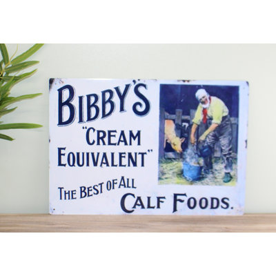 Vintage Metal Sign – Retro Advertising – Bibby’S Calf Foods