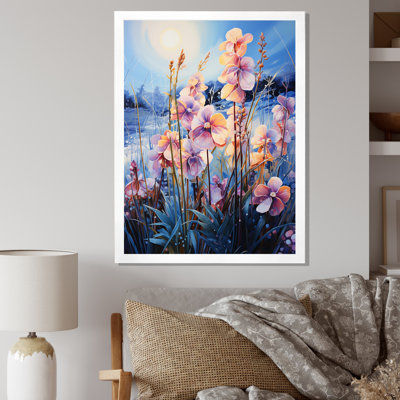 Coral Blue Orchids Field Pointillism Dot " Coral Blue Orchids Field Pointillism Dot "