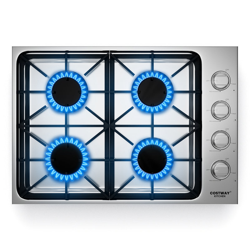 Plaque de cuisson à 4 brûleurs au gaz naturel 30 po Costway