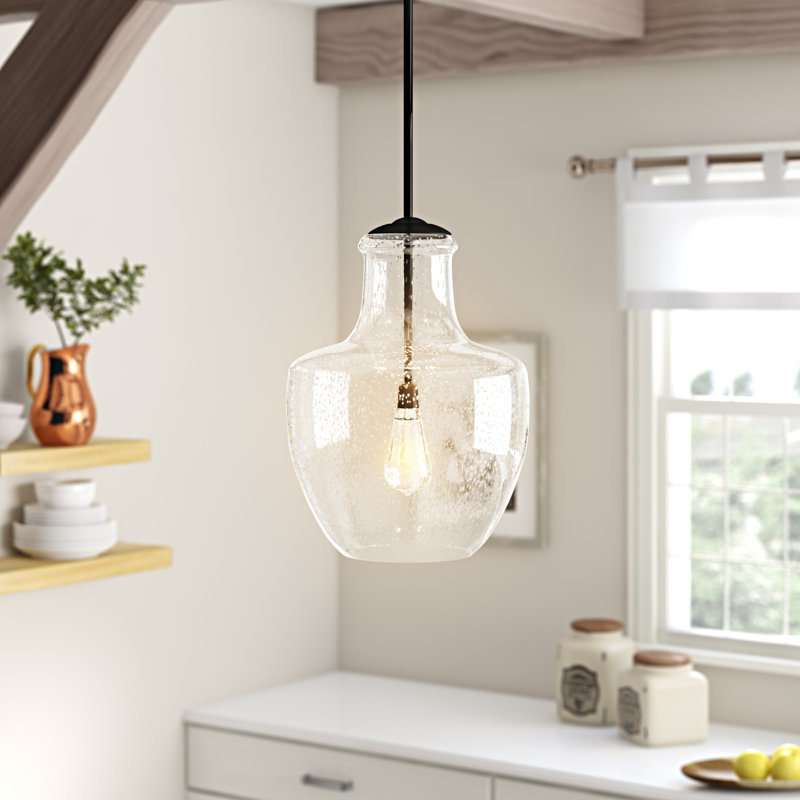 Luminaire suspendu en forme de goutte à 1 lumière Ravenna, Bronze huilé