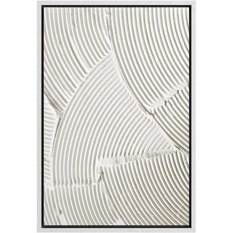 Geometric Line " No Texture - Wall Art, White Pastel Abstract Modern Wall Decor, Minimalist Neutral Artwork, - Giclee Canvas Digital Print "