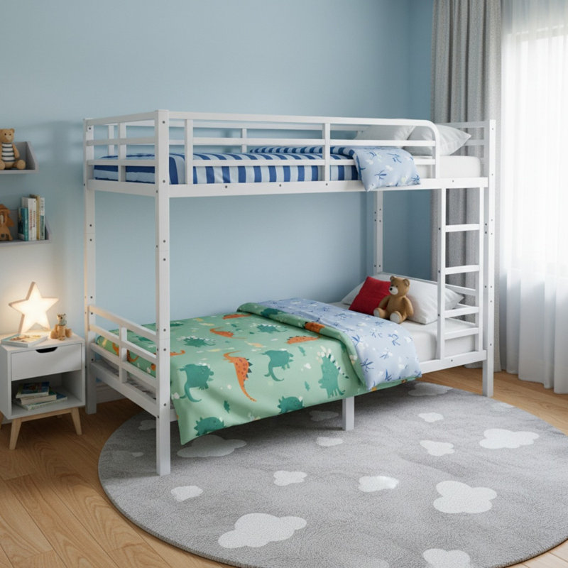 Metal Full XL Over Full XL Bunk Bed For Teens And Adults, Full XL Over Full XL