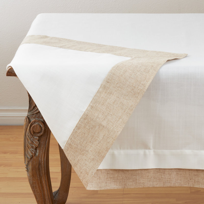 Moldura Double Layer Tablecloth, Ivory, 67" x 67"