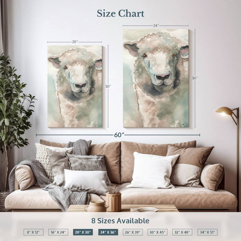 Brampt Muted Lamb, 36" H x 24" W