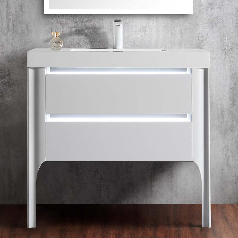Ensemble de meuble-lavabo simple 36 po Makenna, Blanc