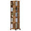 Bibliothèque tournante carrée en bois massif avec roues verrouillables, rangement compact pour le bureau à domicile-1621451476