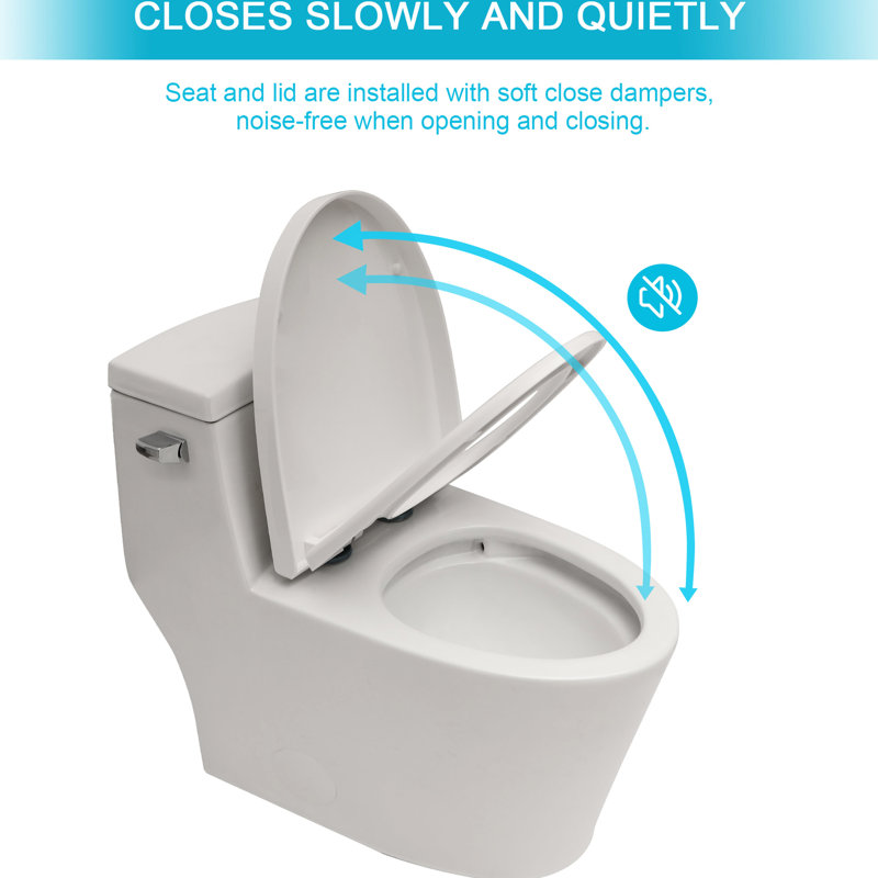 Toilette en céramique de haute qualité en porcelaine - une pièce, blanc, siège à fermeture douce, chasse d'eau Tornado, pièce d'apparence élégante en blanc à faible absorption d'eau, fermeture