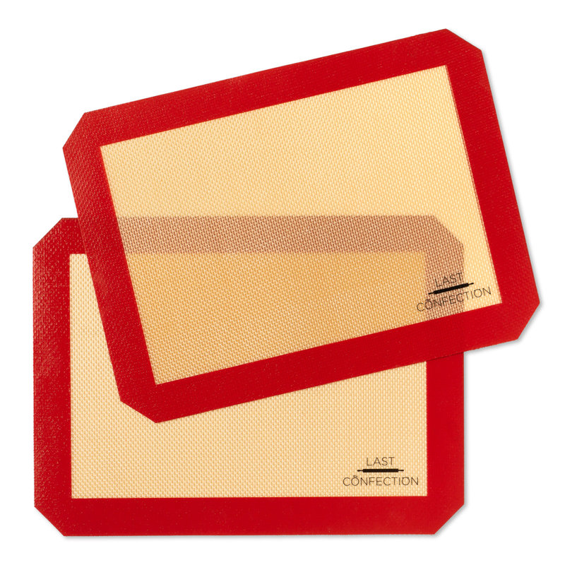 Last Confection Red Silicone Non-Stick Baking Mat Set