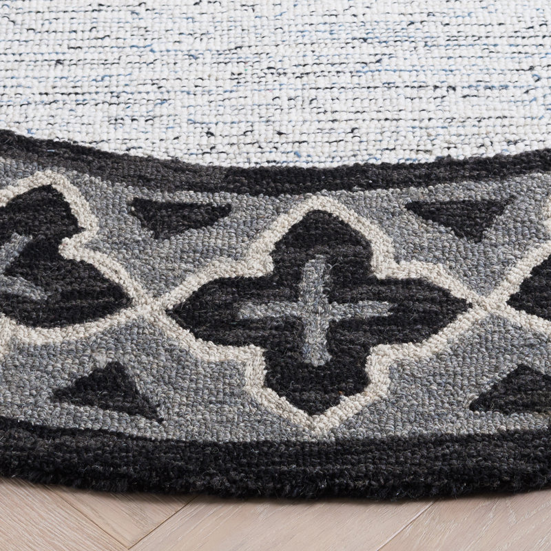 Pine 501 Hand Tufted Wool Pile Geometric Rug, Round 6'