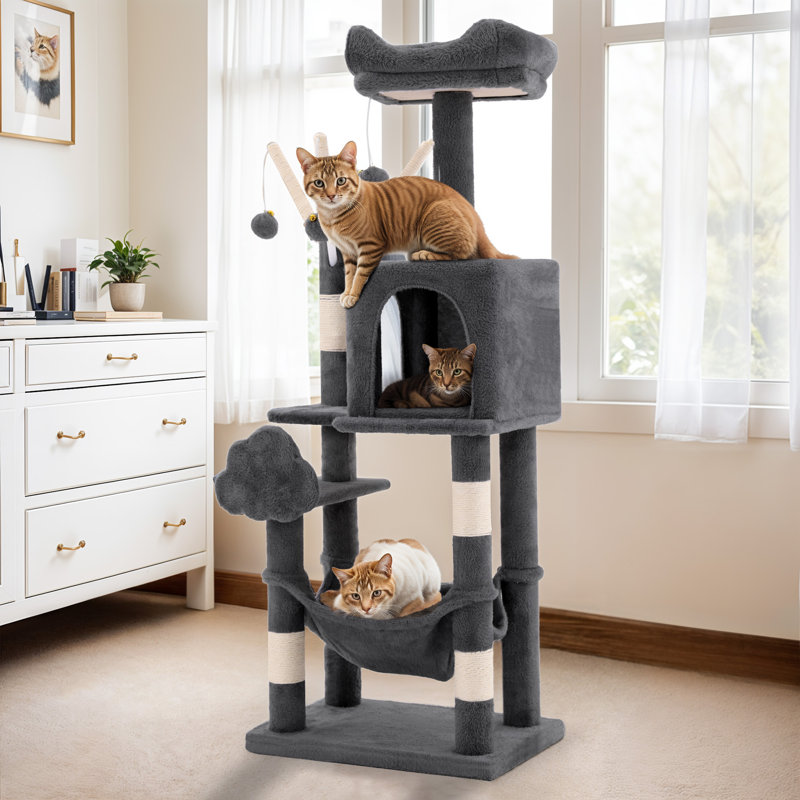 Fiton 44'' H Cat Tree, Dark Grey