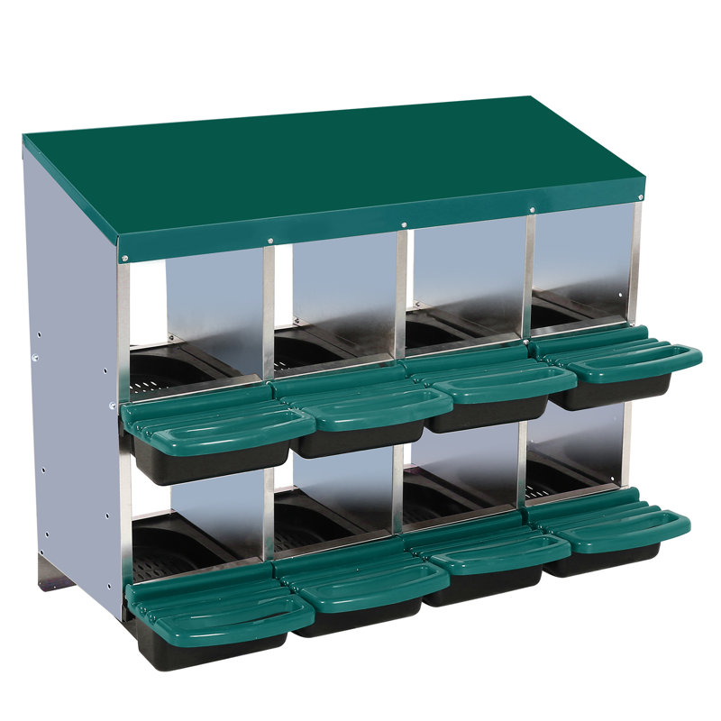 Heavy Duty Chicken Nesting Box – Automatic Roll-Away Egg Collection, Galvanized Steel Wall Mount or Stand, Ventilated Hen Laying Box for Coop – Easy-Clean