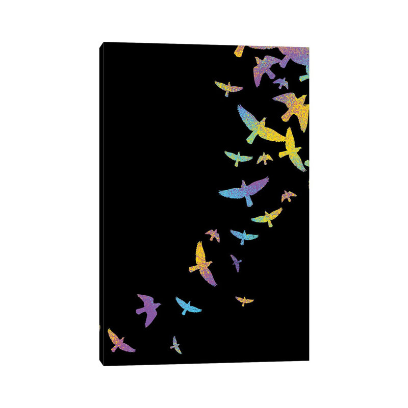 Birds Colourful by Alberto Perez - Wrapped Canvas Painting, 20.32 cm H x 30.48 cm W