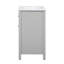 Meuble-lavabo moderne autoportant avec lavabo en céramique et portes à fermeture douce pour une fonctionnalité élégante et silencieuse.
